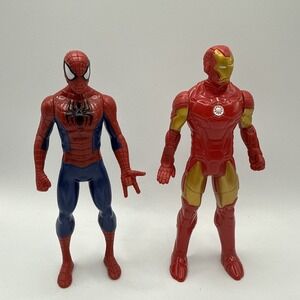 Lot Of 2 Marvel 6" Action Figures, Spiderman & Iron Man